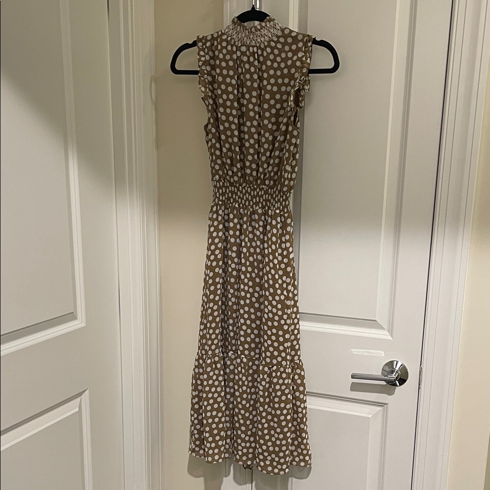 J.Crew Polka Dot Sleeveless Dress - Brown and White